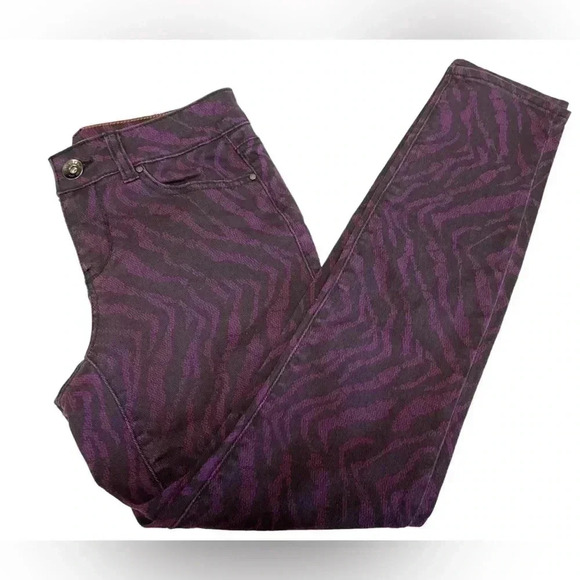 DKNY Purple &  Black Jegging Size 4 - Picture 1 of 8